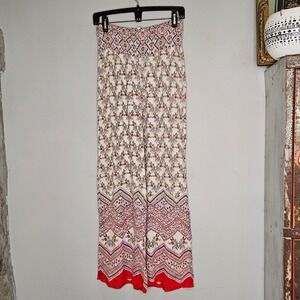 Antholopolgie‎ Patrons of Peace Lg Floral Print Wide Leg Bohemian Palazzo Pants